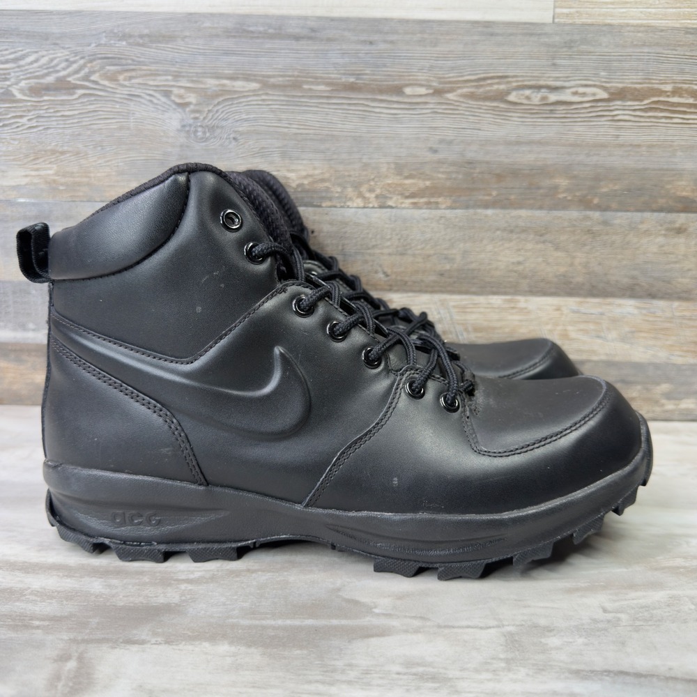 Nike Manoa ACG Boots Mens Size 10 Black Leather Hiking Work 454350-003 READ